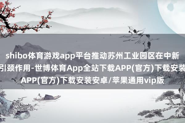 shibo体育游戏app平台推动苏州工业园区在中新合作中抓续进展探路引颈作用-世博体育App全站下载APP(官方)下载安装安卓/苹果通用vip版