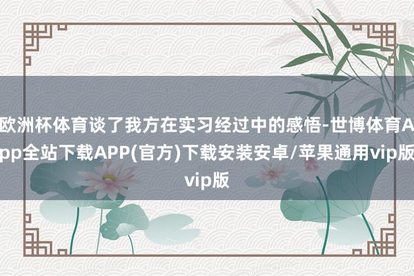 欧洲杯体育谈了我方在实习经过中的感悟-世博体育App全站下载APP(官方)下载安装安卓/苹果通用vip版