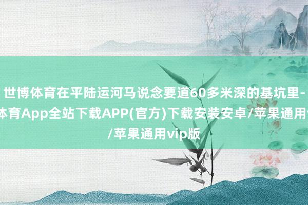 世博体育在平陆运河马说念要道60多米深的基坑里-世博体育App全站下载APP(官方)下载安装安卓/苹果通用vip版