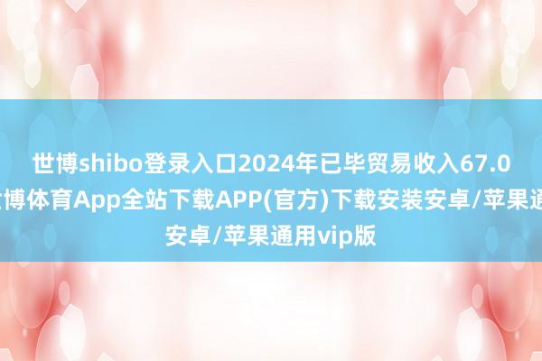 世博shibo登录入口2024年已毕贸易收入67.04亿元-世博体育App全站下载APP(官方)下载安装安卓/苹果通用vip版