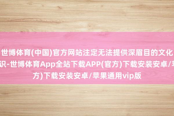 世博体育(中国)官方网站注定无法提供深眉目的文化体验与情态共识-世博体育App全站下载APP(官方)下载安装安卓/苹果通用vip版