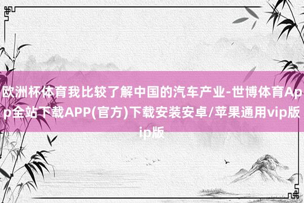 欧洲杯体育我比较了解中国的汽车产业-世博体育App全站下载APP(官方)下载安装安卓/苹果通用vip版